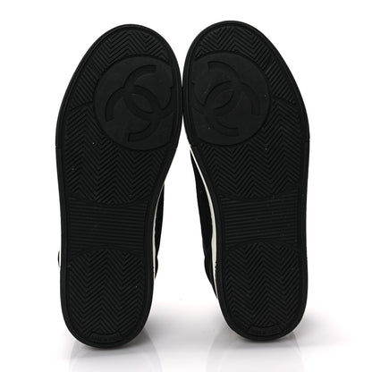 Chanel Fabric Womens Logo Sneakers 38.5 Black White 5 of 8