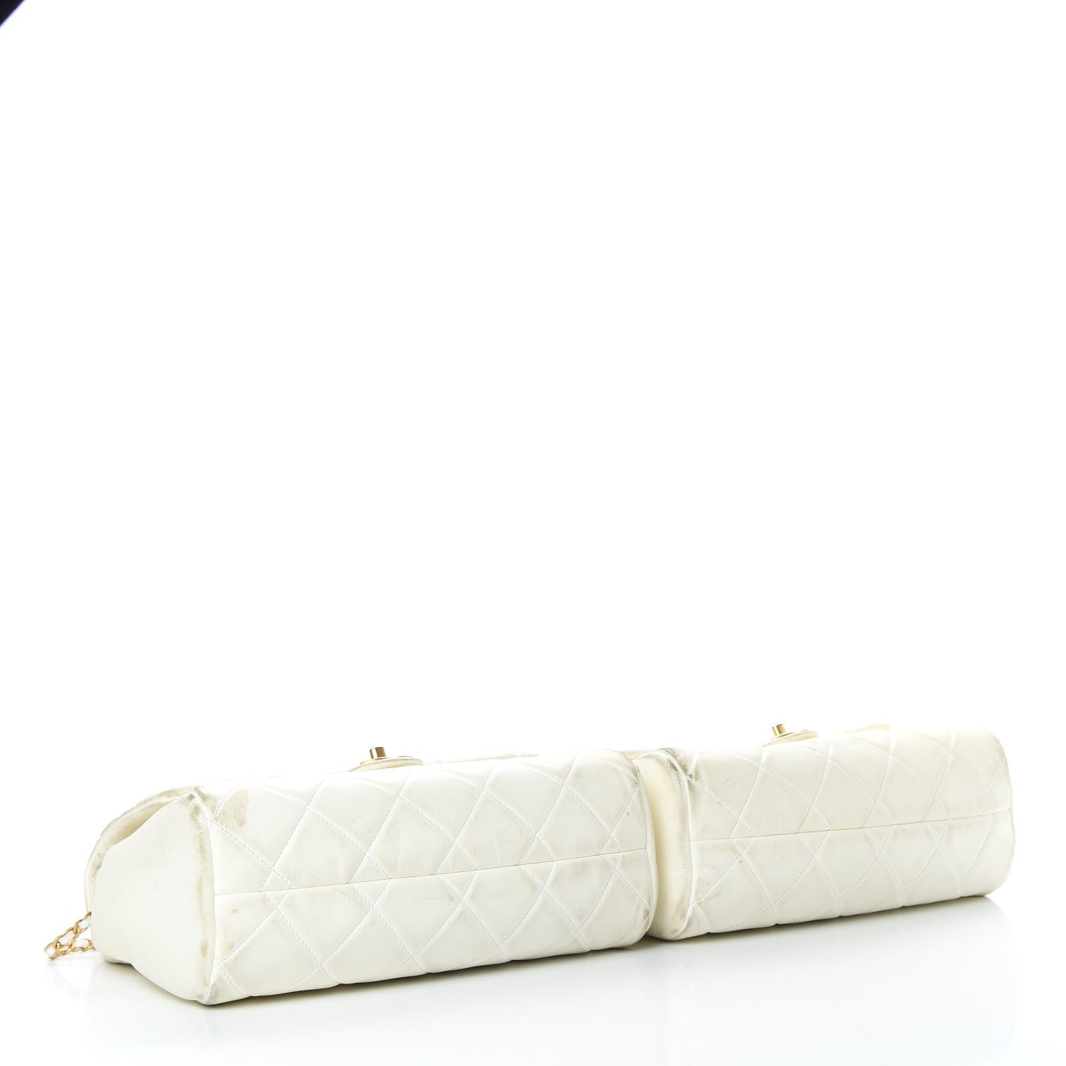 Chanel Lambskin Quilted Large Side-Packs White 6 of 28