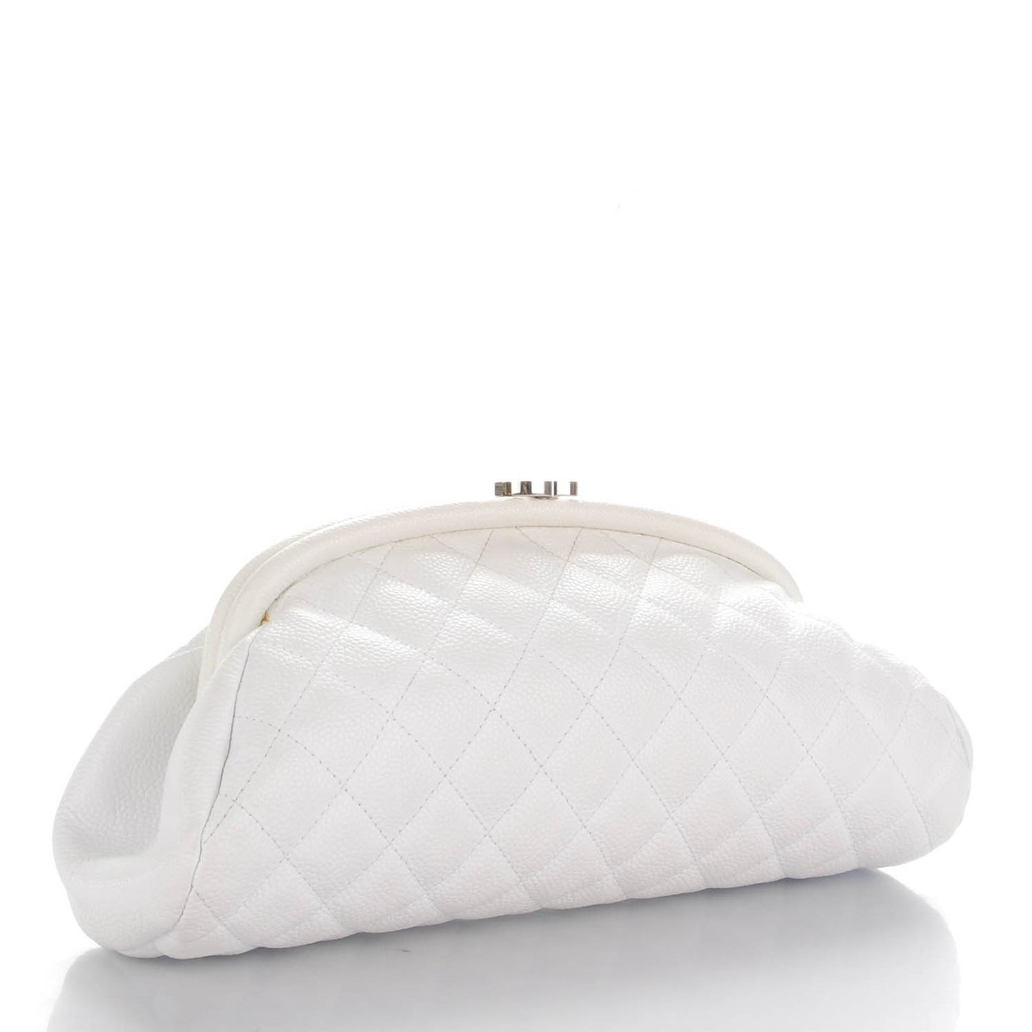 Caviar Quilted Timeless Clutch White