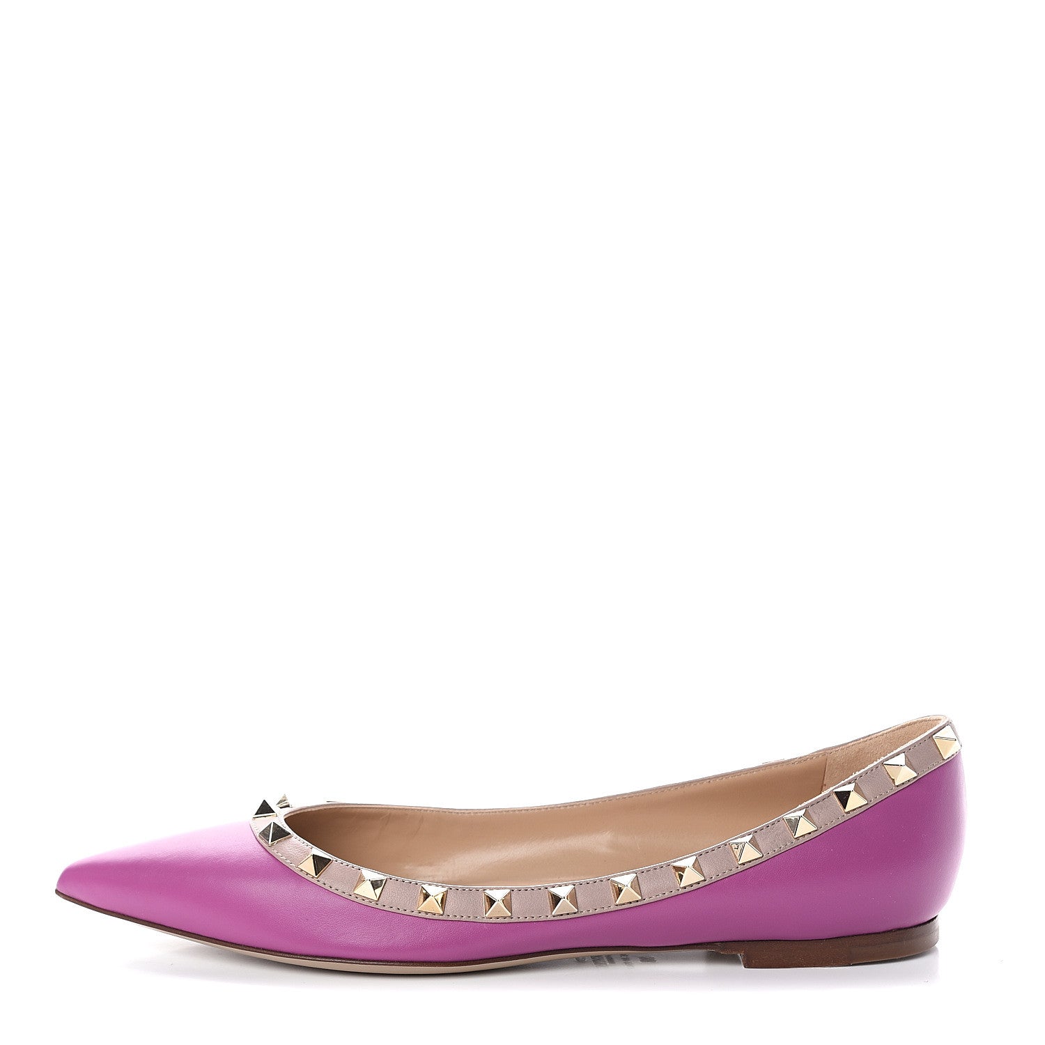 Valentino Garavani Nappa Rockstud Ballerina Flats 38 Purple Violet Poudre 1 of 7