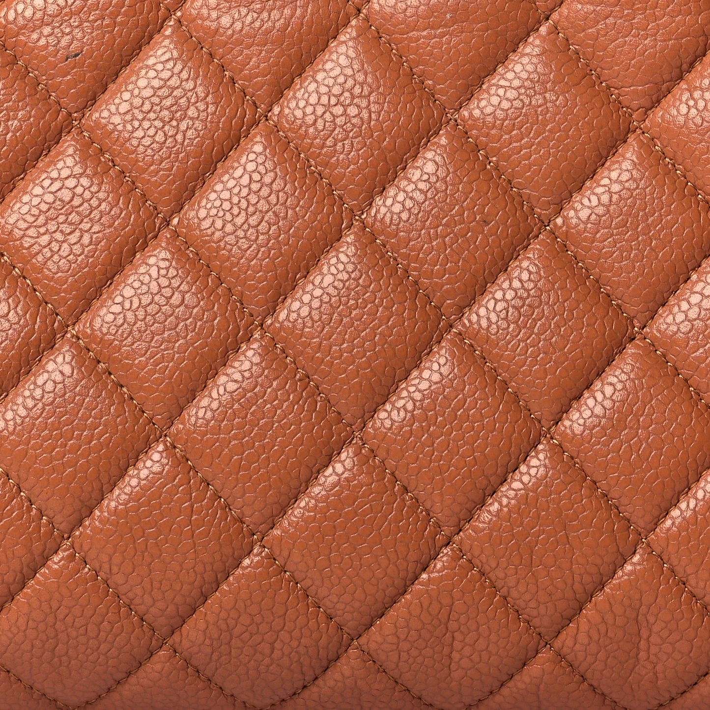 Caviar Quilted Timeless Clutch Light Brown