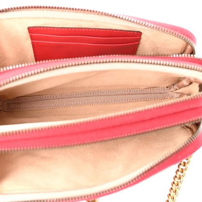 Gucci Calfskin Matelasse Mini GG Marmont Chain Crossbody Bag Hibiscus Red 5 of 11