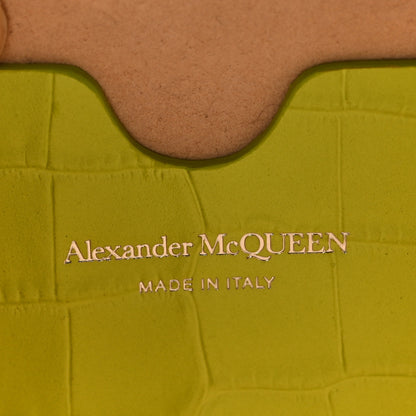 Alexander McQueen Calfskin Crocodile Embossed Skull Mini Crossbody Bag Lichen 6 of 8