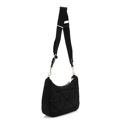 Prada Re-Nylon Triangle Padded Patchwork Shoulder Bag Black 3 of 10