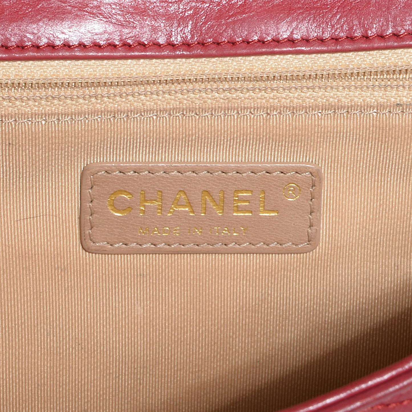 Calfskin Gabrielle Chevron Flap Red