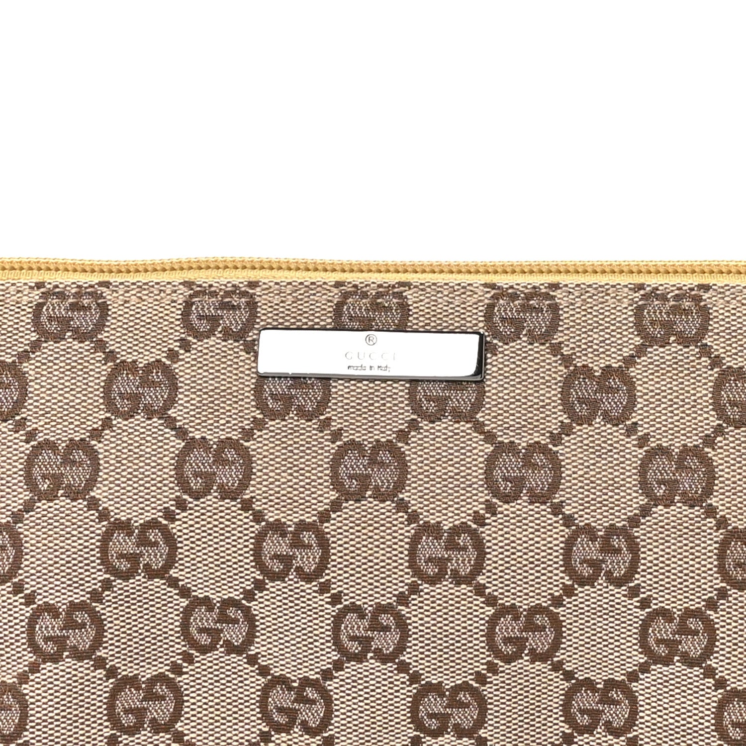 Gucci Monogram Boat Pochette Yellow 8 of 10