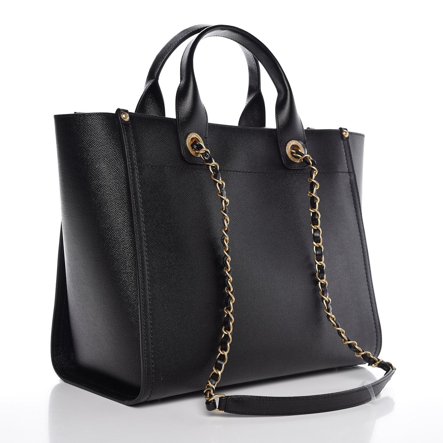 Caviar Small Studded Deauville Tote Black