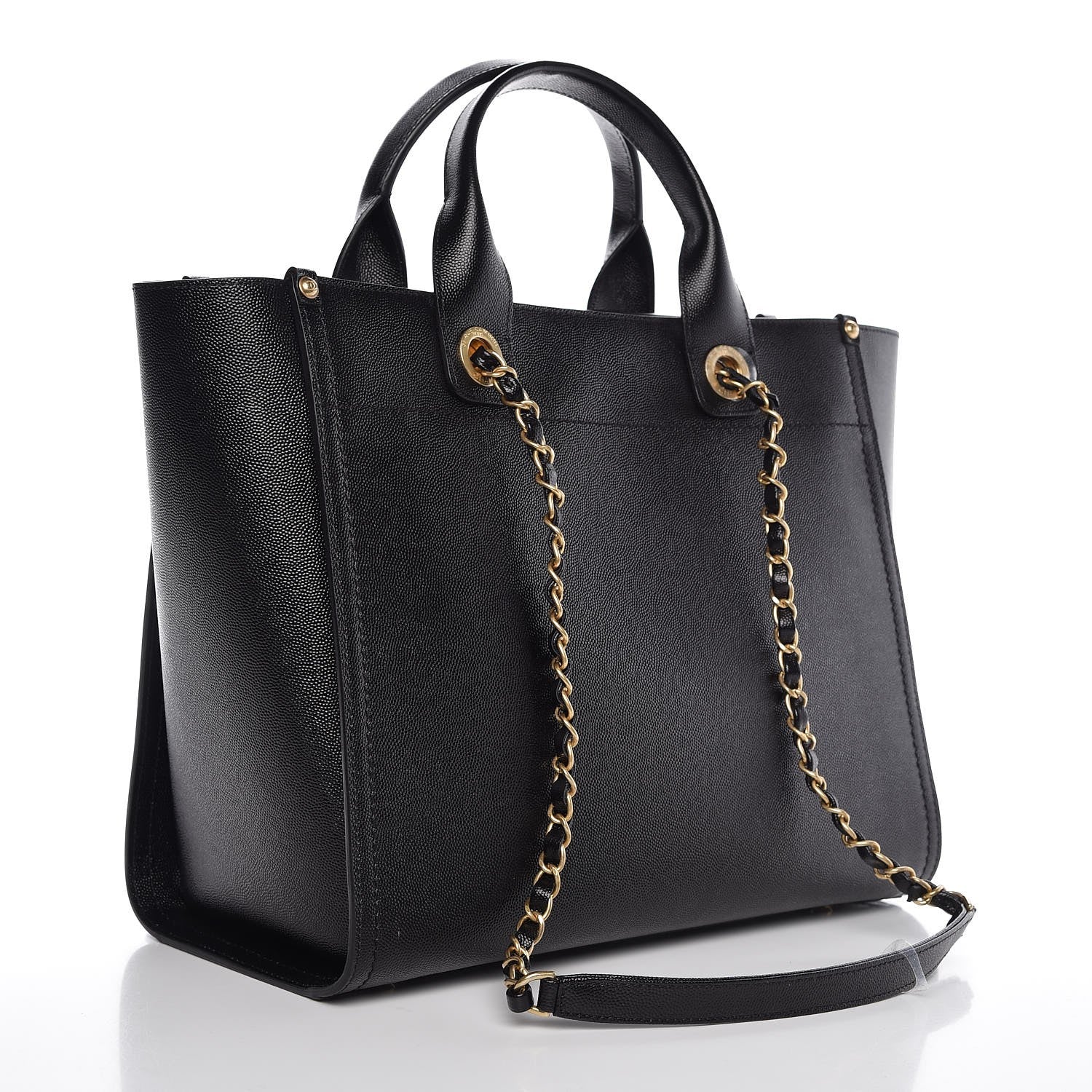 Chanel Caviar Small Studded Deauville Tote Black 4 of 8