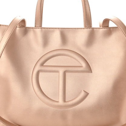 Telfar Metallic Vegan Leather Medium Shopping Bag Copper 8 of 11