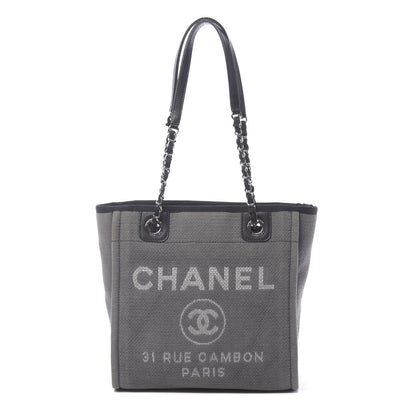 Chanel Canvas Mini Deauville Tote Grey 1 of 10