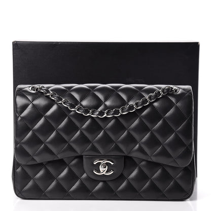 Chanel Lambskin Quilted Jumbo Double Flap Black 12 of 12
