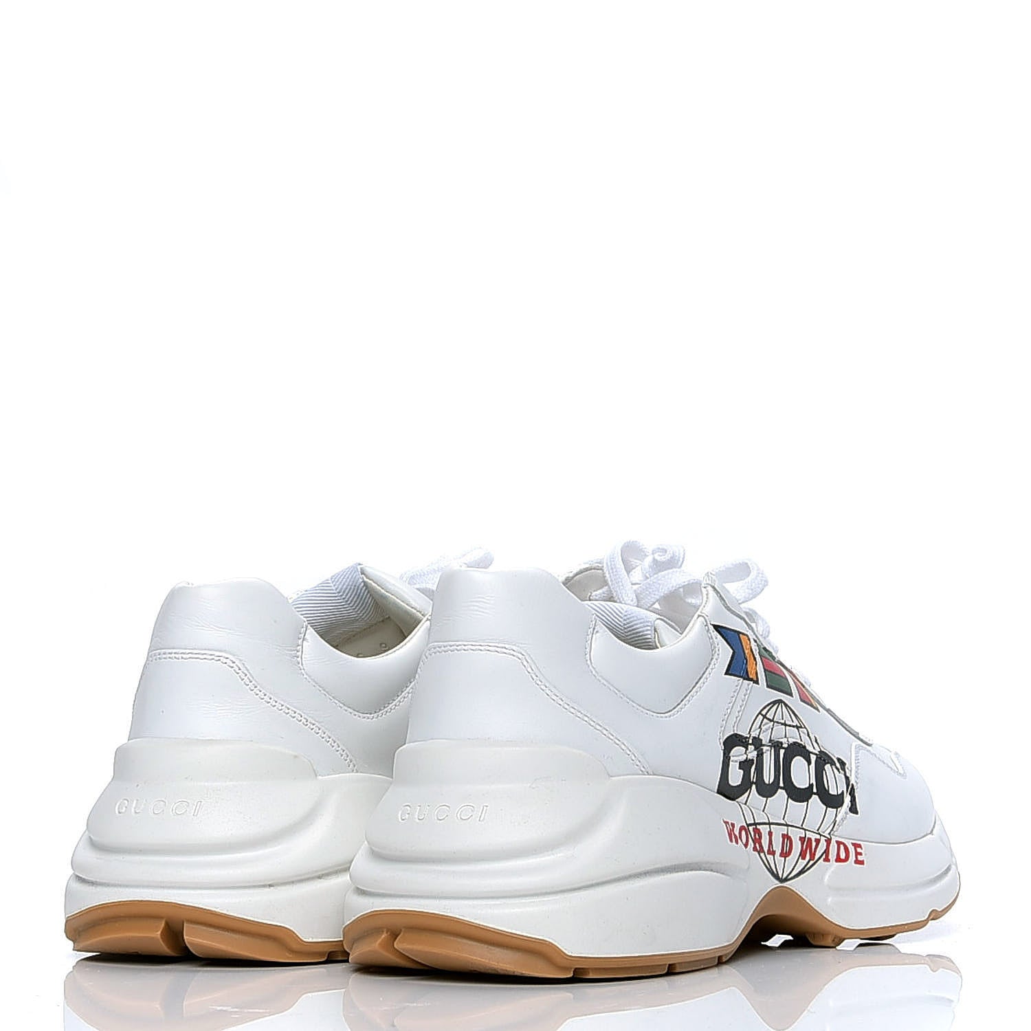Gucci Calfskin Worldwide Mens Rhyton Sneakers 9 Great White 3 of 6