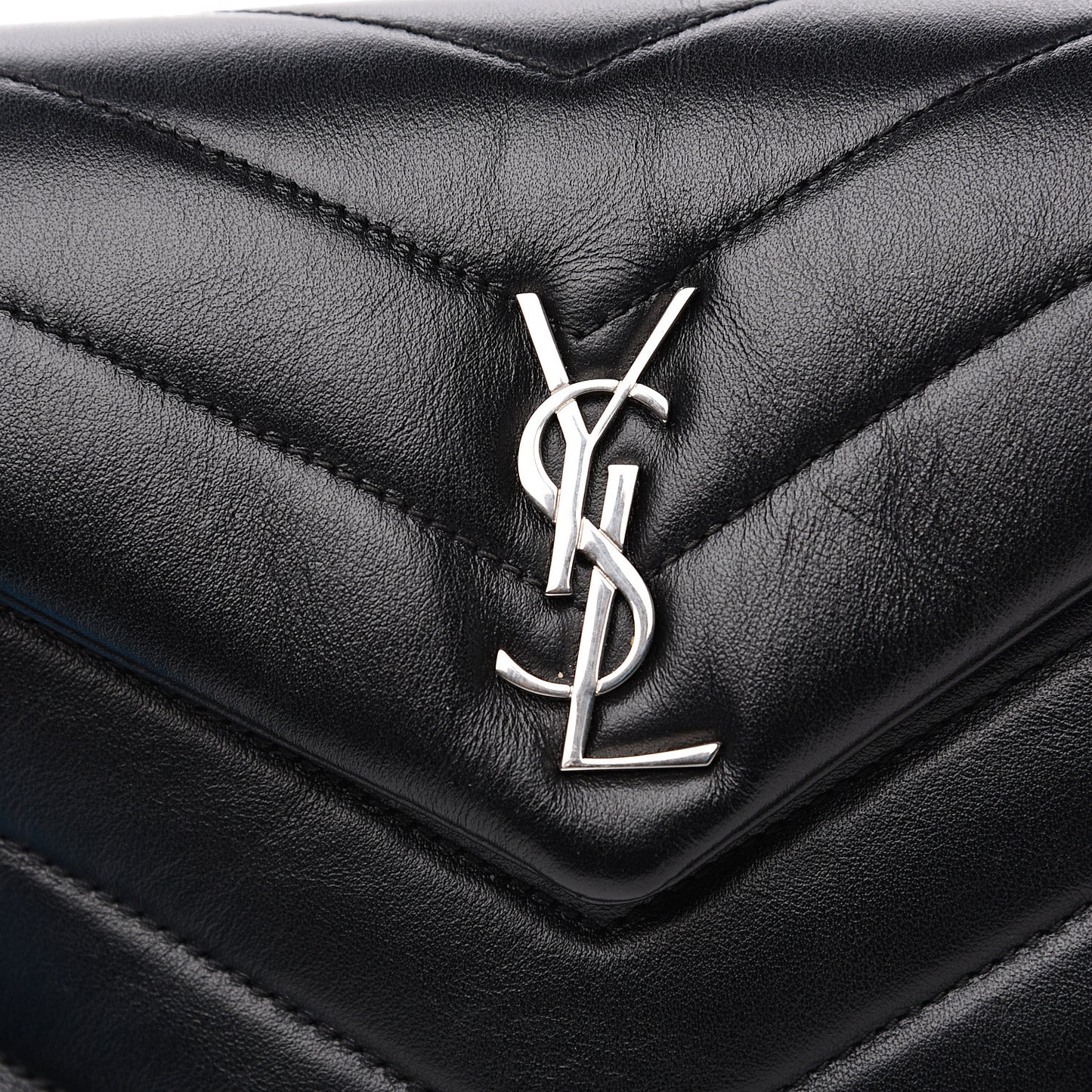 Calfskin Y Quilted Monogram Toy Loulou Crossbody Bag Black