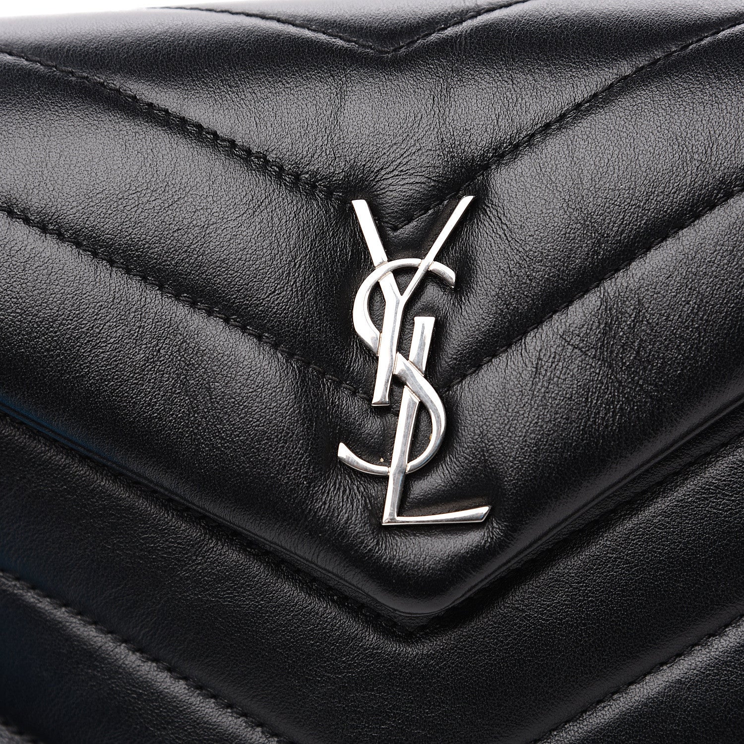 Saint Laurent Calfskin Y Quilted Monogram Toy Loulou Crossbody Bag Black 9 of 9
