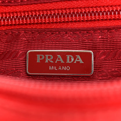 Prada Tessuto Nylon Vela Saffiano Mini Wristlet Pouch Rosso 6 of 16