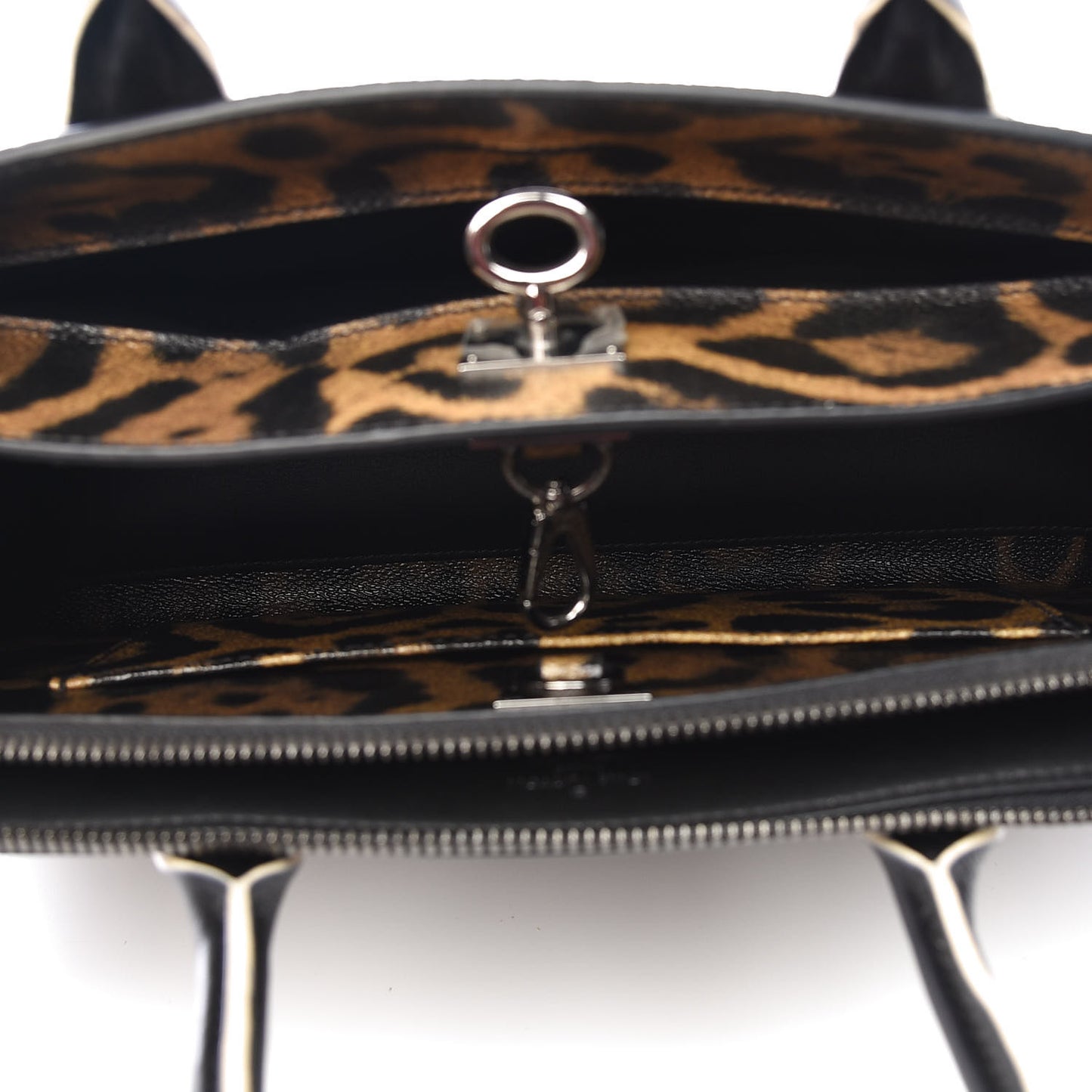 Canvas Calfskin Wild Animal Print City Steamer EW Marron