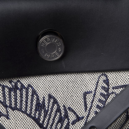 Hermes Vache Hunter Toile Pegase Pop Herbag Zip Retourne 31 PM Bleu Indigo 10 of 13