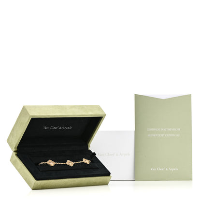 Van Cleef & Arpels 18K Yellow Gold 5 Motifs Vintage Alhambra Bracelet 4 of 4