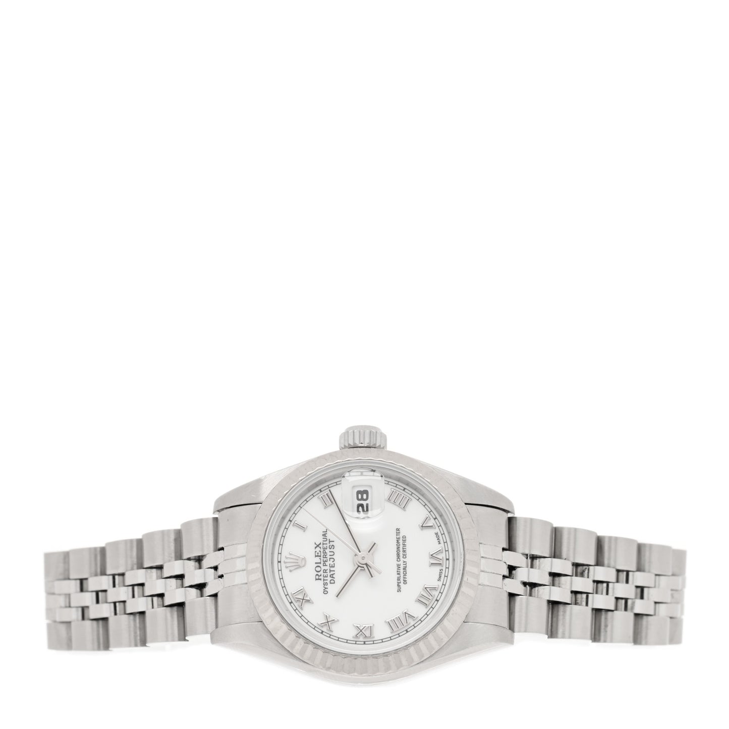 Stainless Steel 18K White Gold 26mm Oyster Perpetual Datejust Watch White Roman 69174