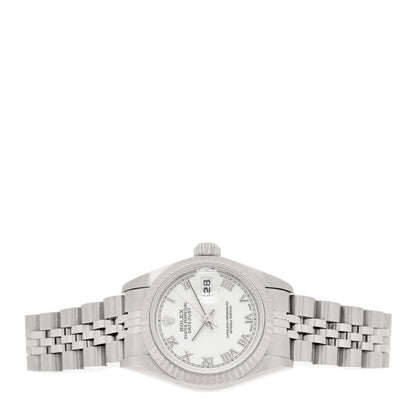 Rolex Stainless Steel 18K White Gold 26mm Oyster Perpetual Datejust Watch White Roman 69174 2 of 4