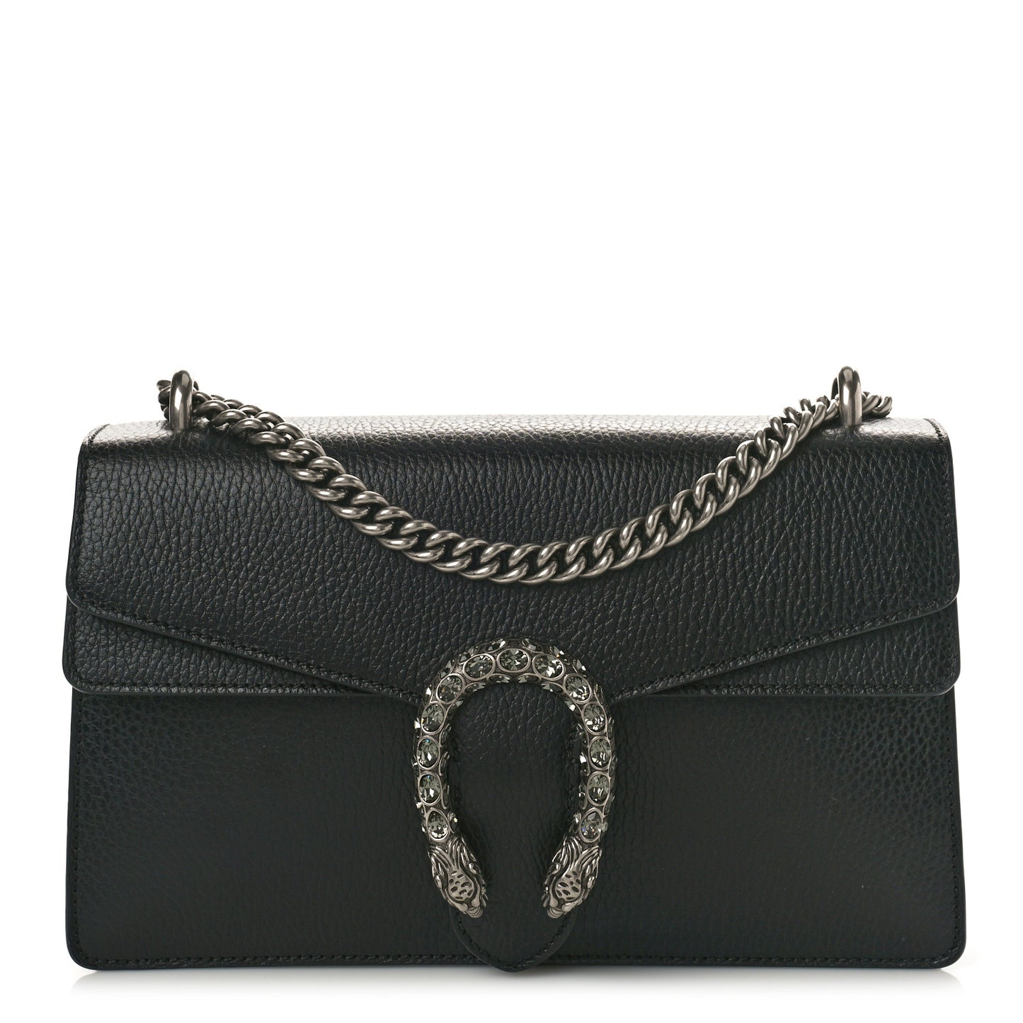 Pebbled Calfskin Small Dionysus Shoulder Bag Black