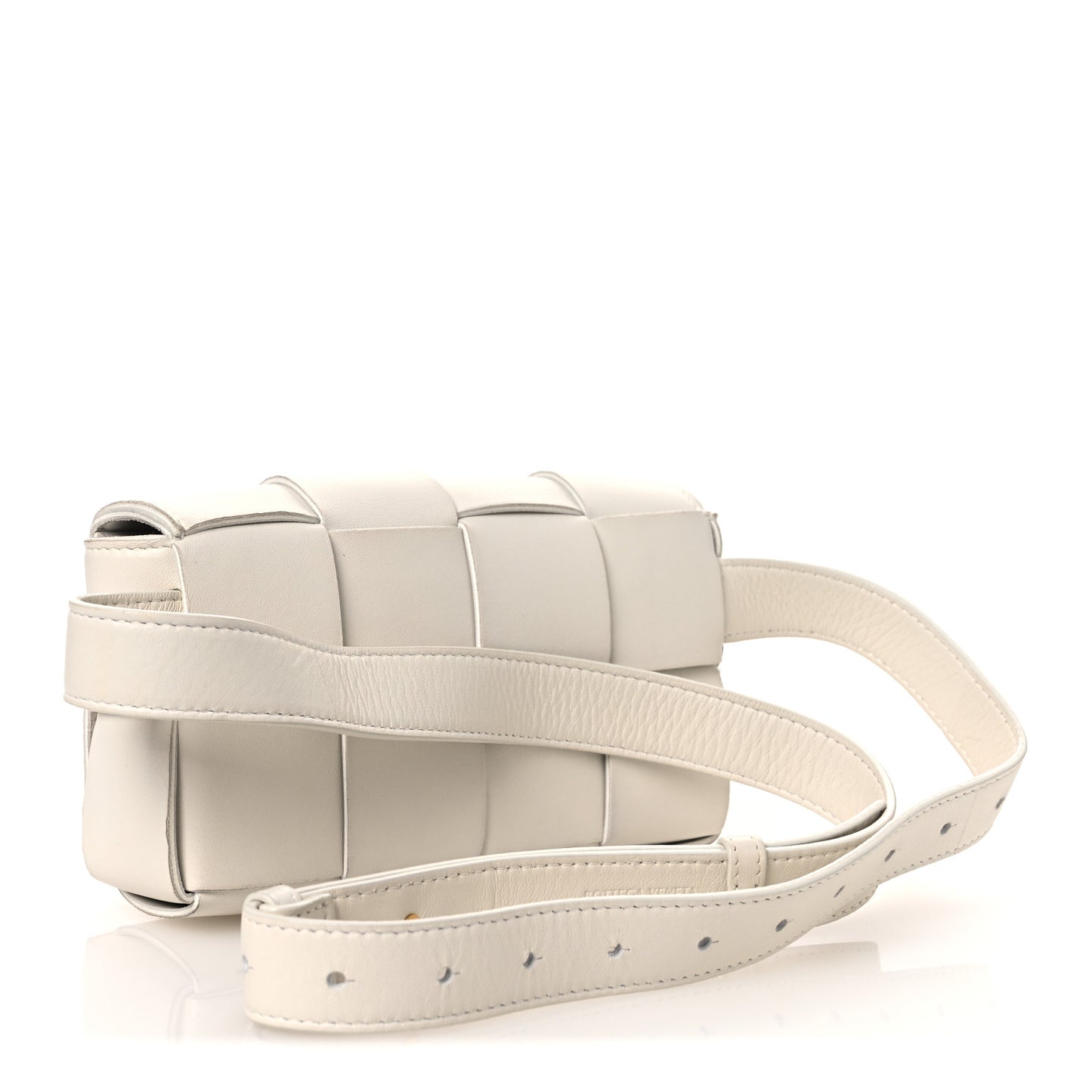 Nappa Maxi Intreccio The Belt Cassette Bag White