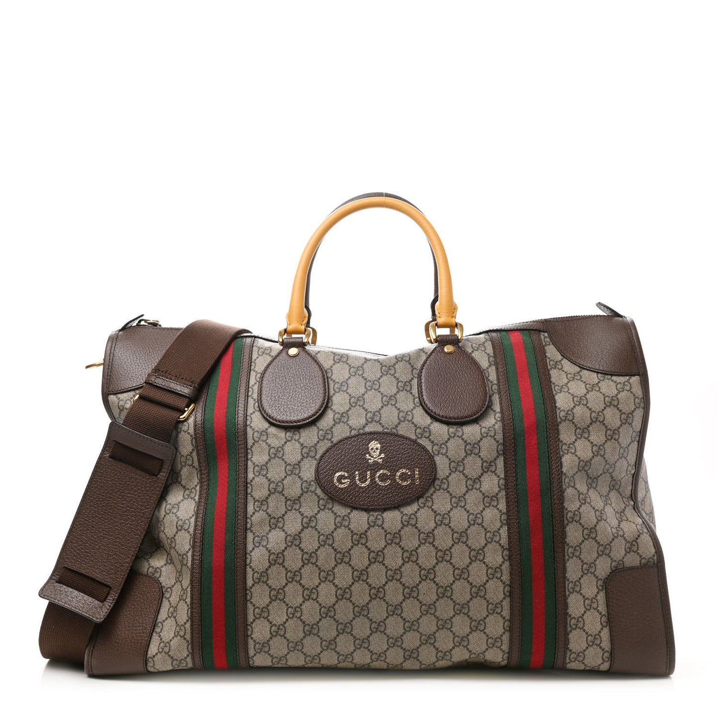 Soft GG Supreme Monogram Web Large Duffle Bag Beige New Acero Crop