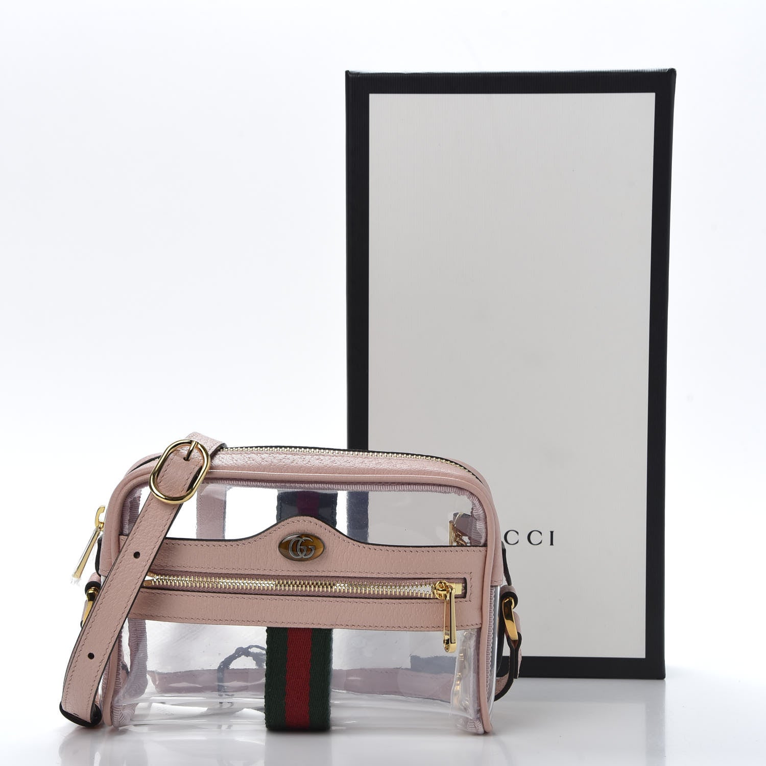 Gucci Vinyl Web Mini Ophidia Transparent Shoulder Bag Perfect Pink 9 of 9