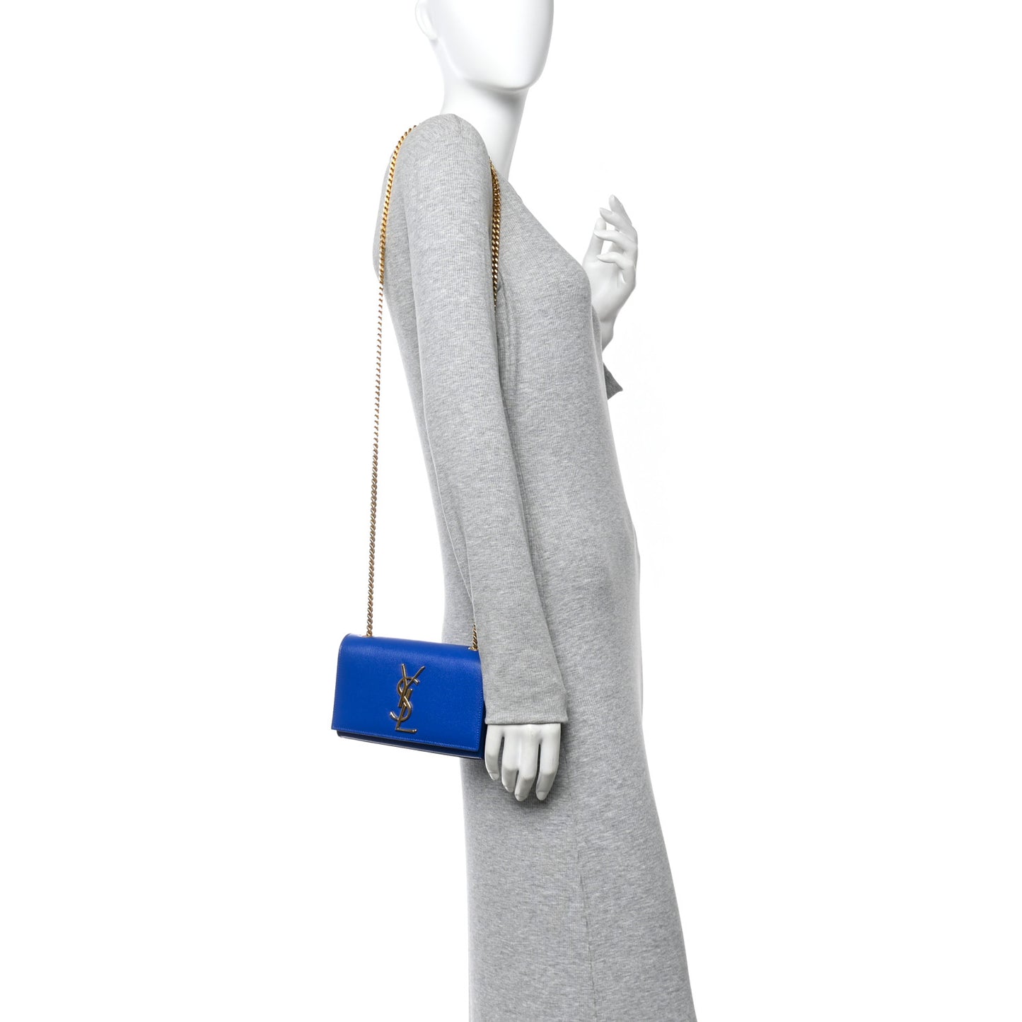Grain De Poudre Small Classic Monogram Kate Satchel Royal Blue
