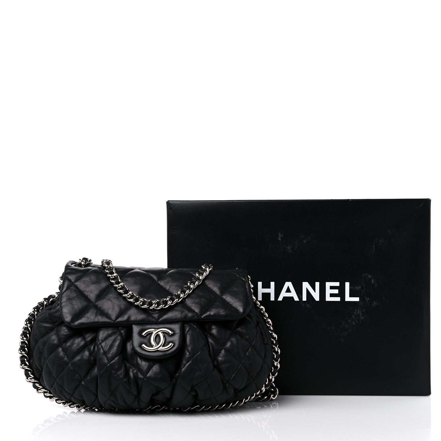 Chanel Washed Lambskin Quilted Mini Chain Around Flap Black 12 of 12