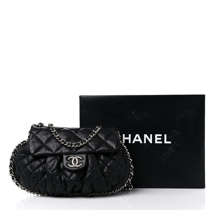 Chanel Washed Lambskin Quilted Mini Chain Around Flap Black 12 of 12