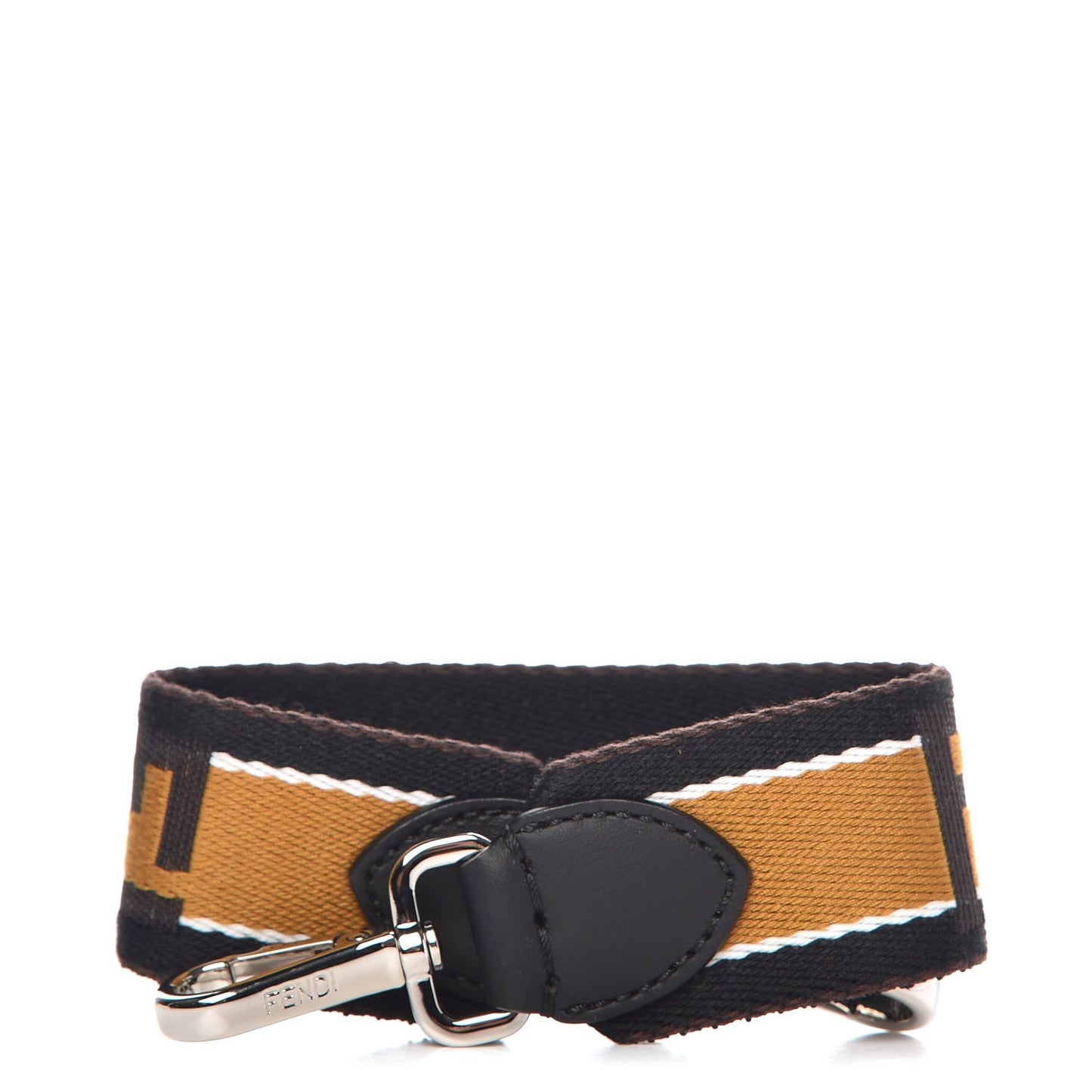 Ribbon Vitello Century FF Striped Mini Strap You Black Tobacco