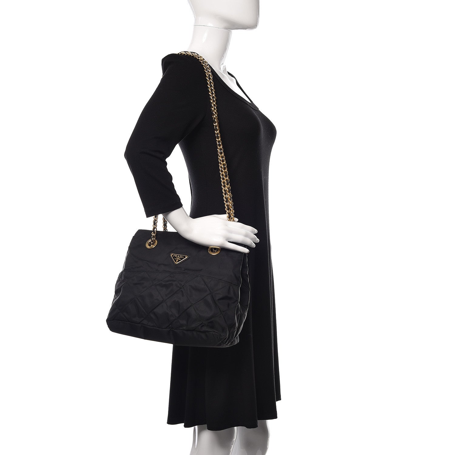 Prada Tessuto Nylon Quilted Impunturado Bag Black 2 of 13