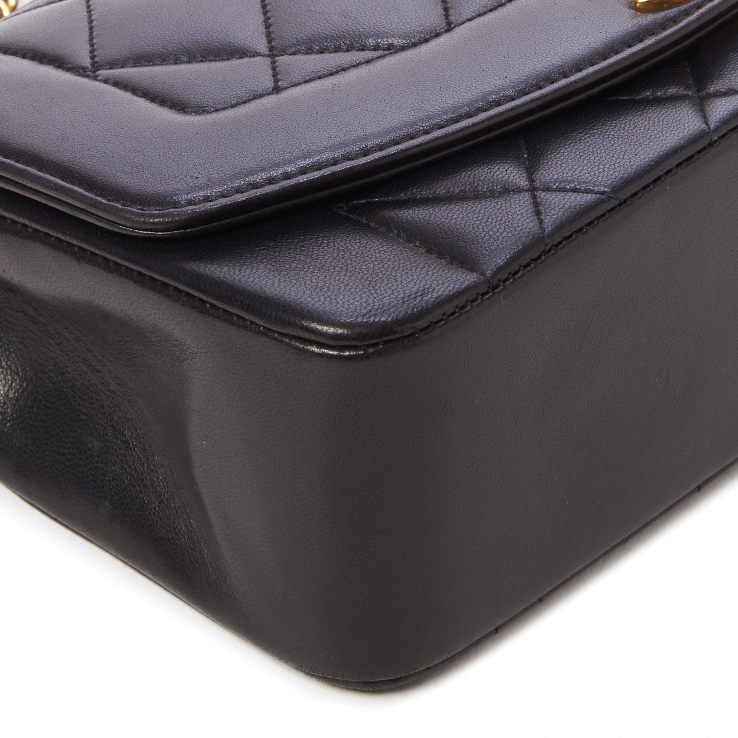 Lambskin Quilted Small Single Flap Black