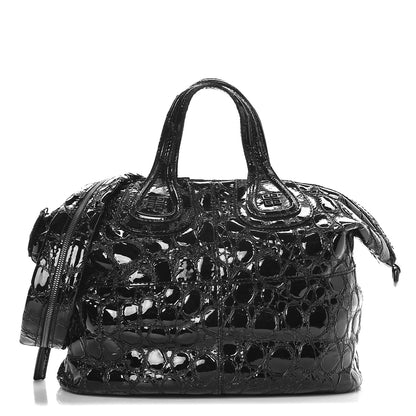 Givenchy Patent Crocodile Embossed Medium Nightingale Black 1 of 11