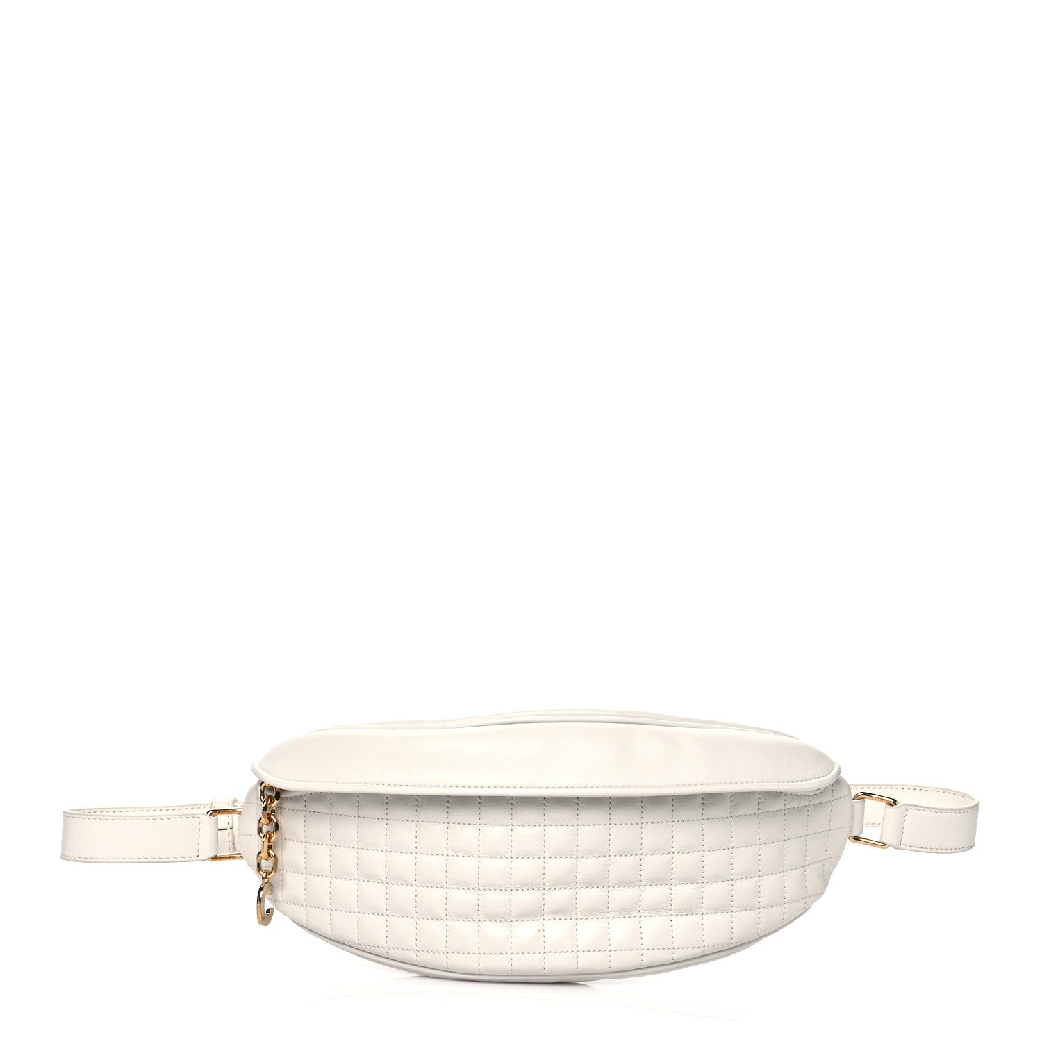 Celine Calfskin Quilted C Charm Belt Bag White 1 of 9