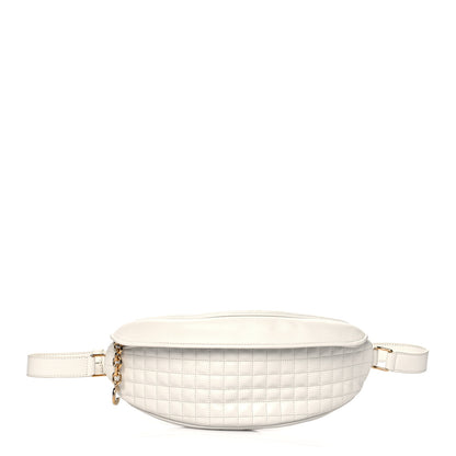 Celine Calfskin Quilted C Charm Belt Bag White 1 of 9