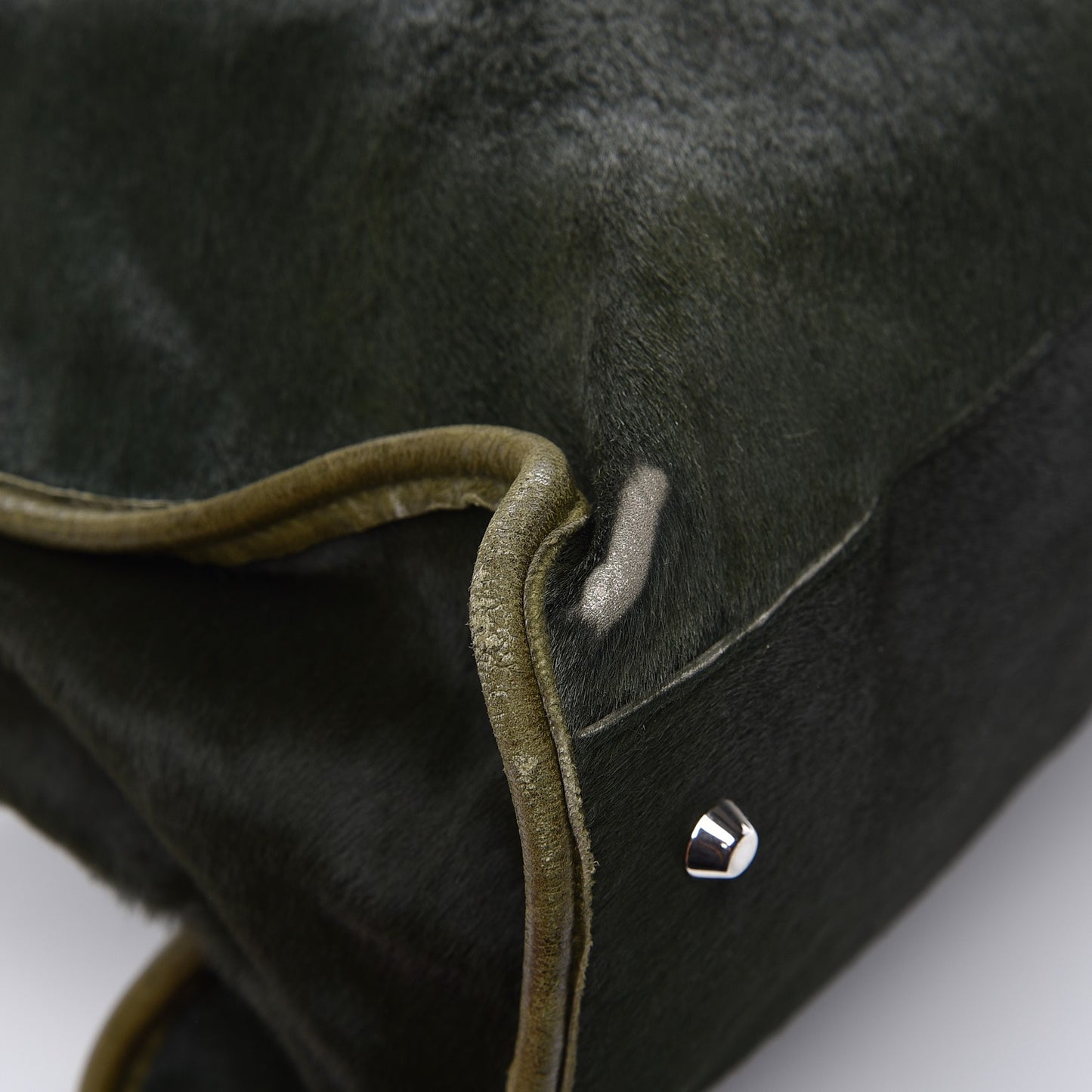 Chevre Pony Hair Classic Hardware Work Olive