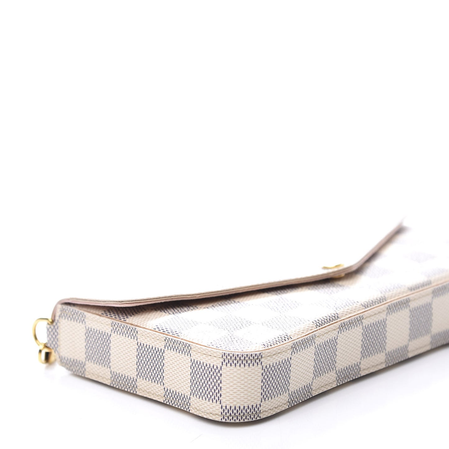 Damier Azur Pochette Felicie Chain Wallet Rose Ballerine