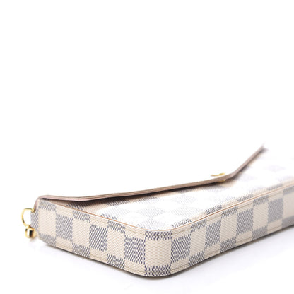 Louis Vuitton Damier Azur Pochette Felicie Chain Wallet Rose Ballerine 9 of 11