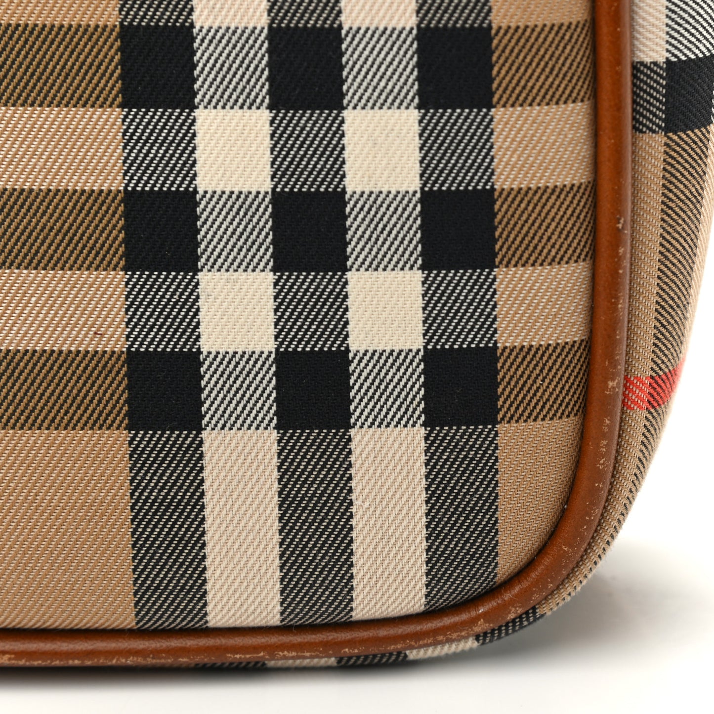 Calfskin Haymarket Check Crossbody Bag Brown