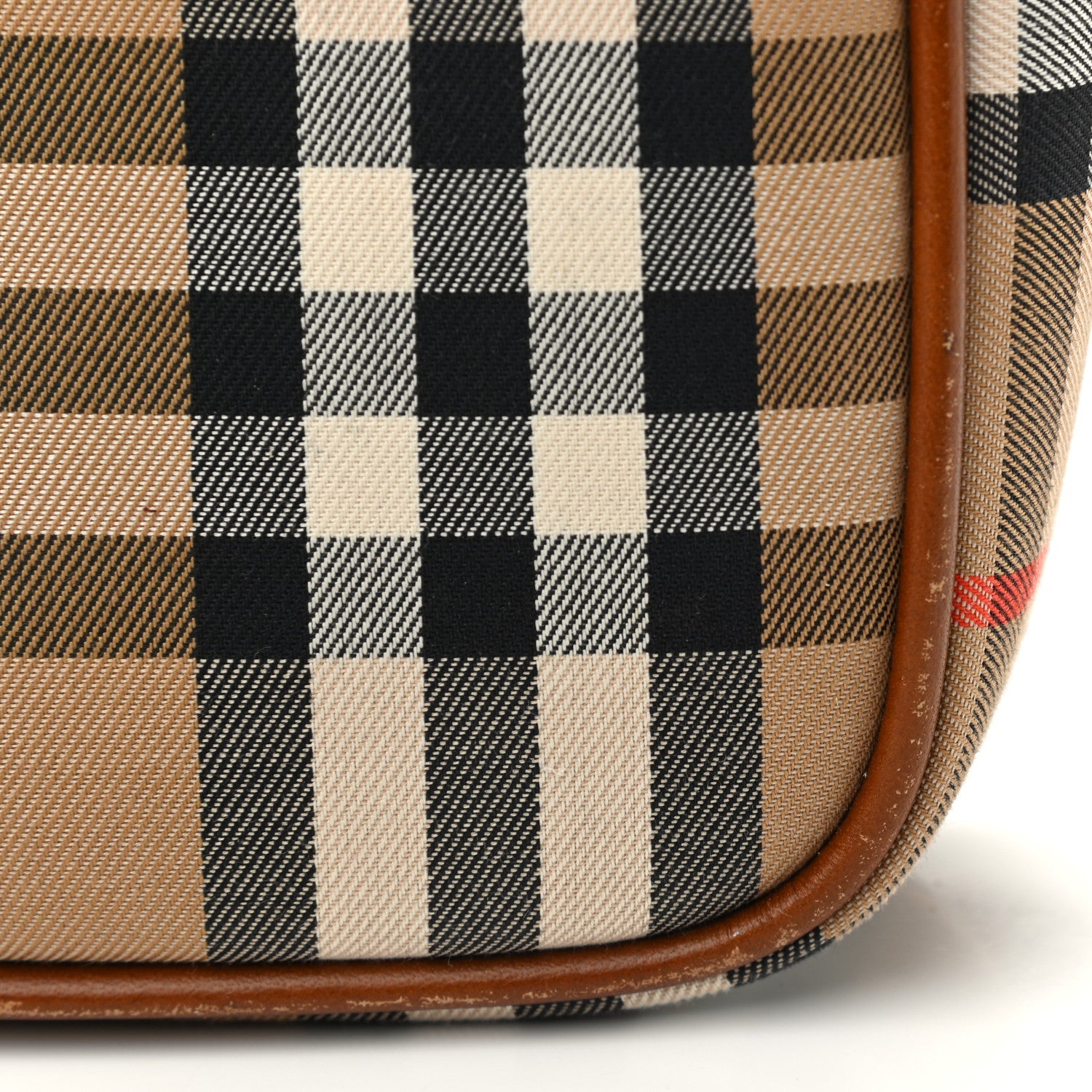 Burberry Calfskin Haymarket Check Crossbody Bag Brown 11 of 12