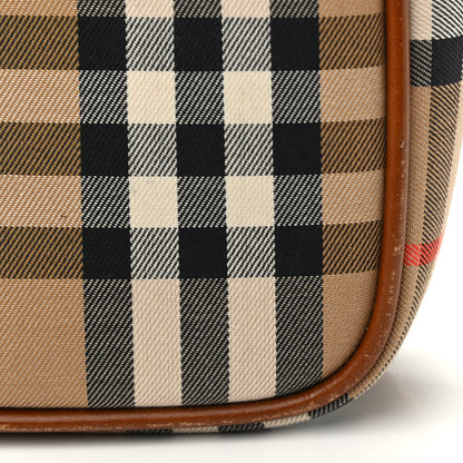Burberry Calfskin Haymarket Check Crossbody Bag Brown 11 of 12