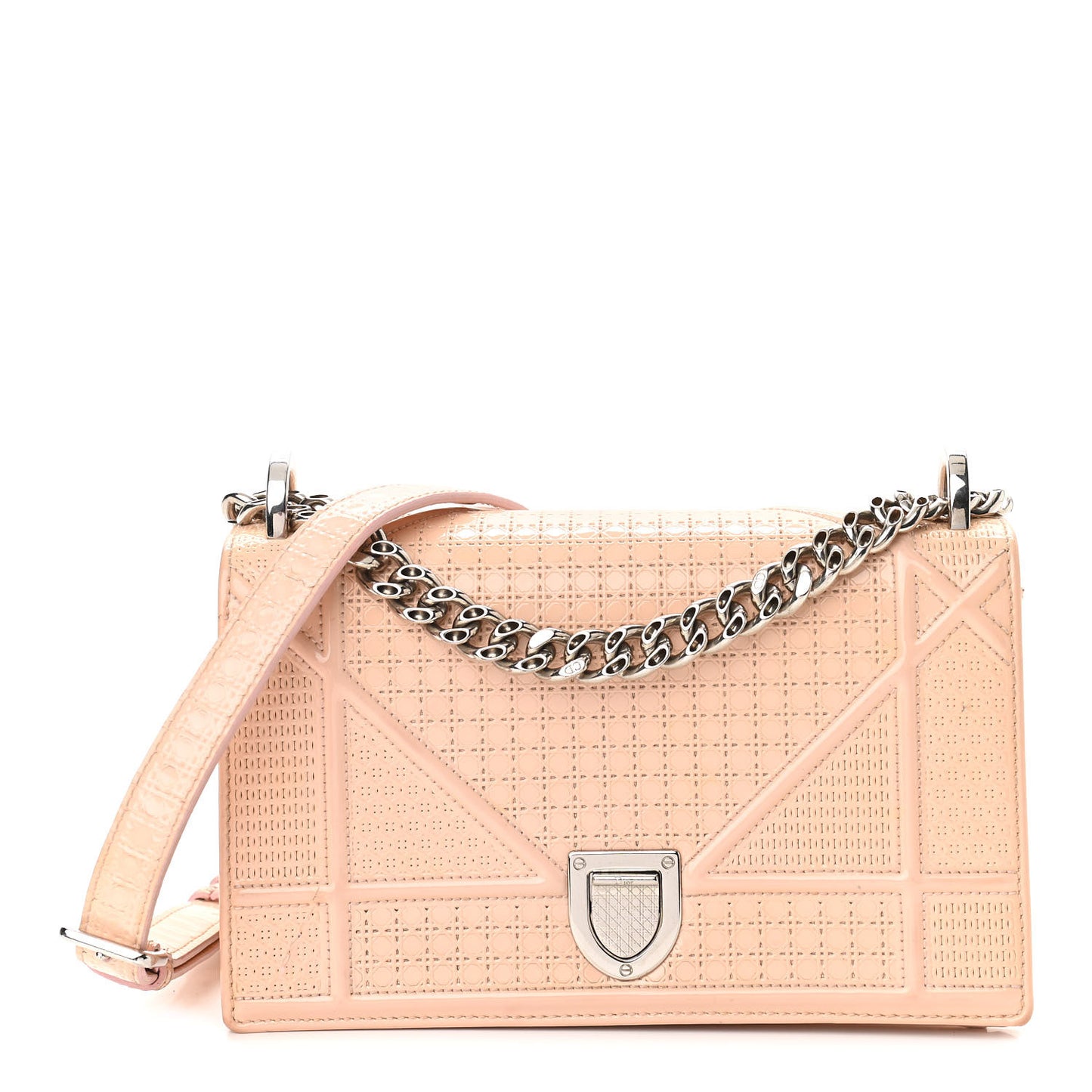 Patent Micro-Cannage Small Diorama Flap Bag Pink