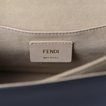 Fendi Vitello Liberty Bi-Color FF 1974 Embossed Kan I Shoulder Bag Black Maya 8 of 10