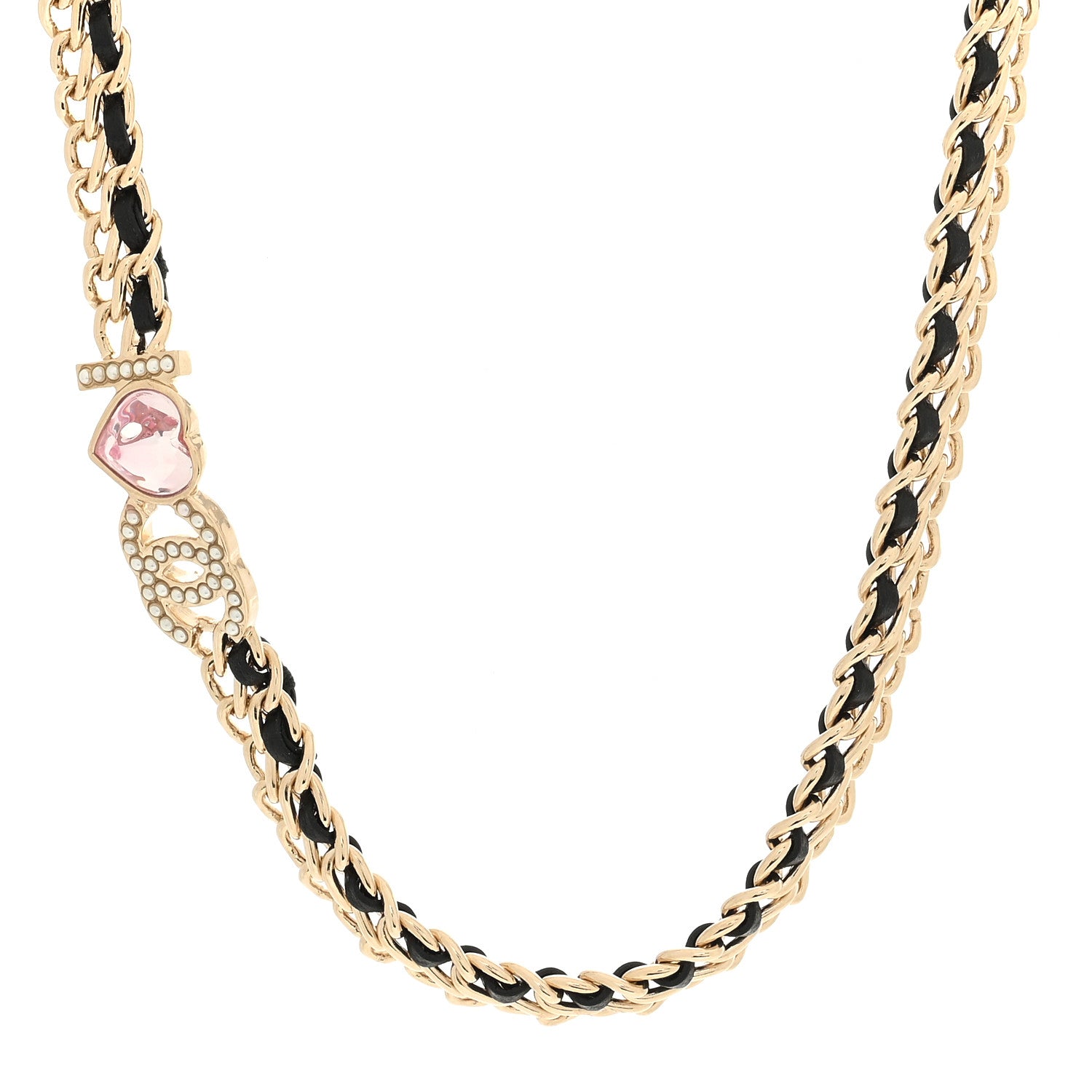 Chanel Crystal Pearl CC Choker Gold Black Gold 1 of 3