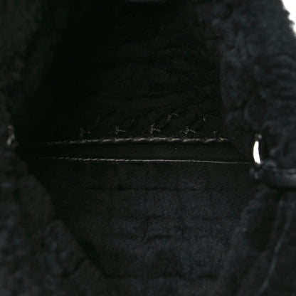 Chanel Suede Shearling Stitched CC Mini Tote Black 6 of 10