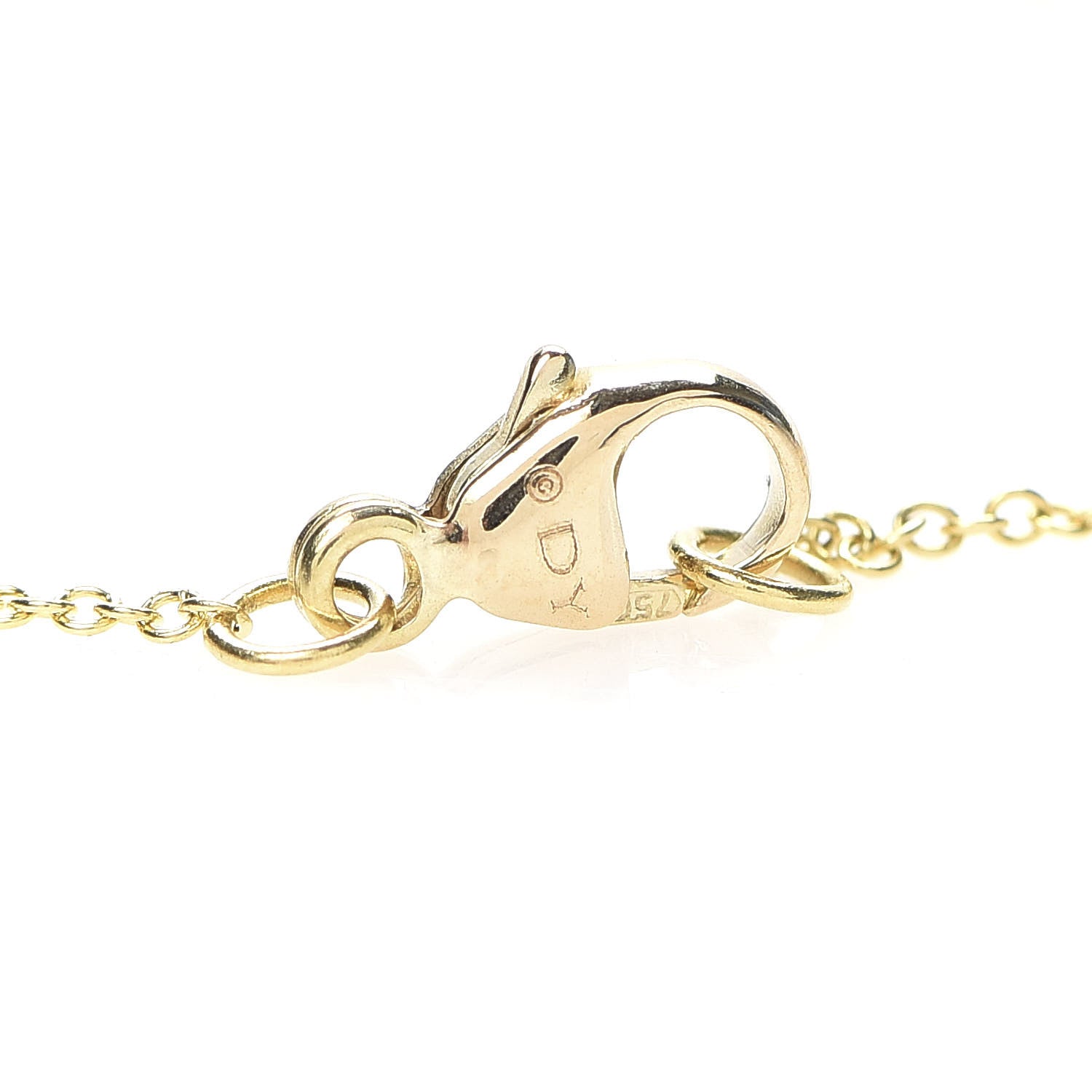 David Yurman 18K Yellow Gold Diamond Cable Collectibles Clover Charm Pendant Necklace 4 of 5
