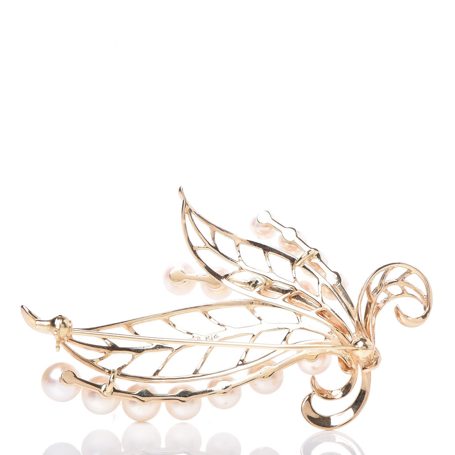 Mikimoto 14K Yellow Gold Akoya Pearl 4-6mm Pin Brooch 3 of 4