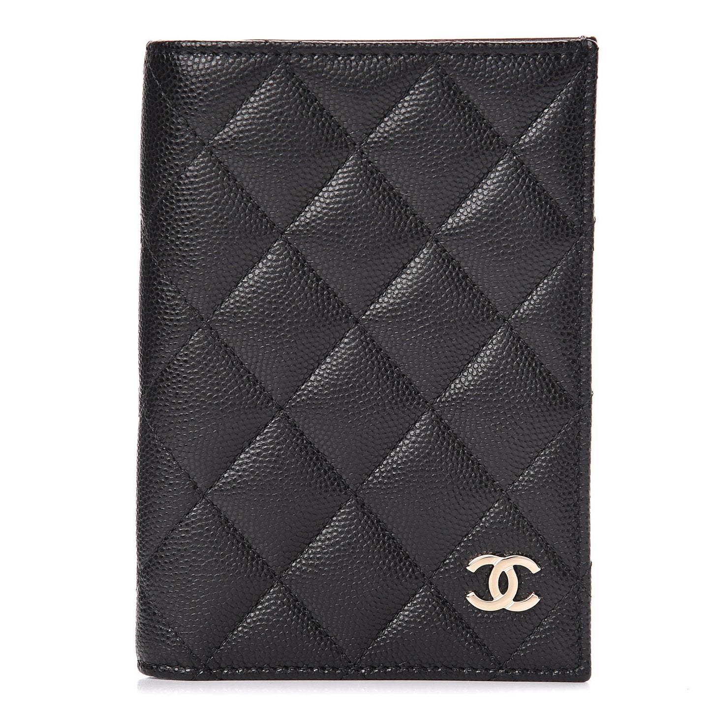 Caviar Quilted Passport Holder Black